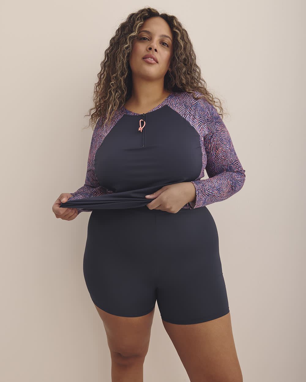 Short de bain bleu court
