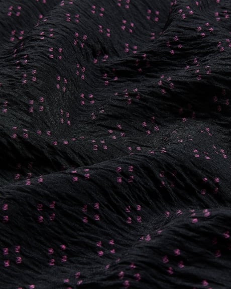 Robe à silhouette trapèze avec détails plissés, tissu responsable - Addition Elle