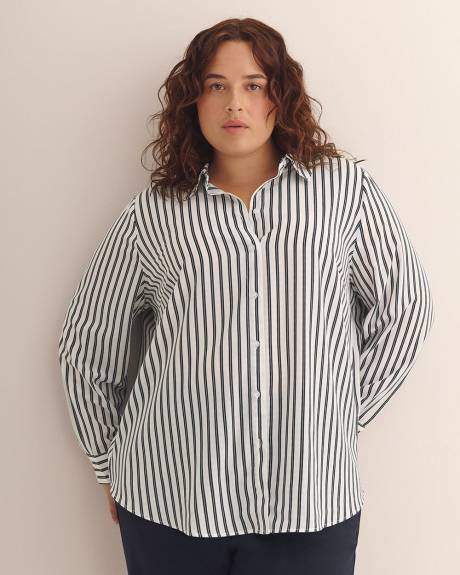 Dobby Buttoned Down Tunic Shirt