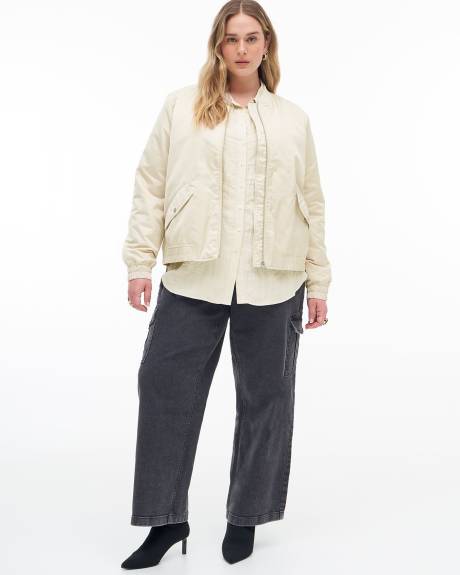 Responsible, Bomber Jacket with Zipper Closure - Addition Elle
