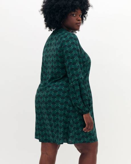 Robe trapèze imprimée à manches raglan - Addition Elle