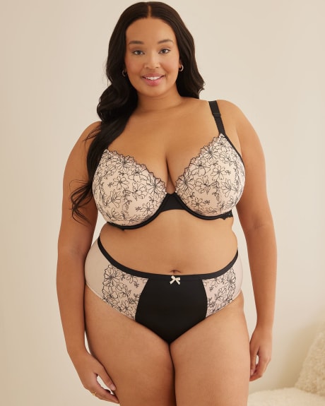 ORQ Women Plus Size Sexy Lace Underwear Bra Two-pieces Lingerie Set