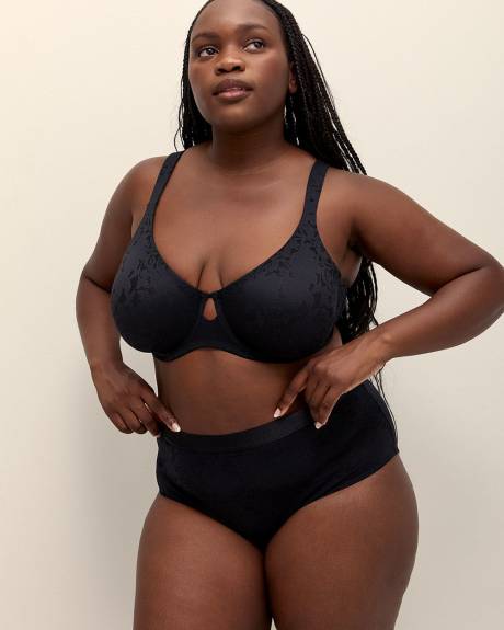 Black Burnout Jacquard Full Brief - ti Voglio