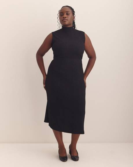 Mock-Neck Extended Sleeve Midi Dress - Addition Elle