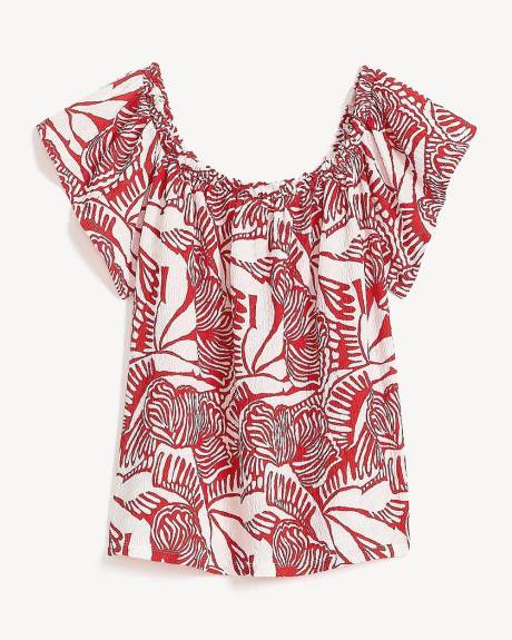 Off-Shoulder Top with Flutter Sleeves