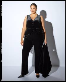 Meredith Shaw x PENN - Black Buttoned Down Velvet Vest