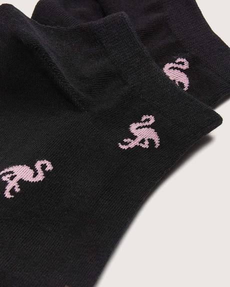 Ankle Socks with Flamingo Print