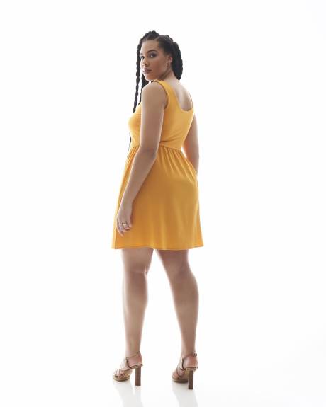 Robe jaune évasée sans manches - Addition Elle