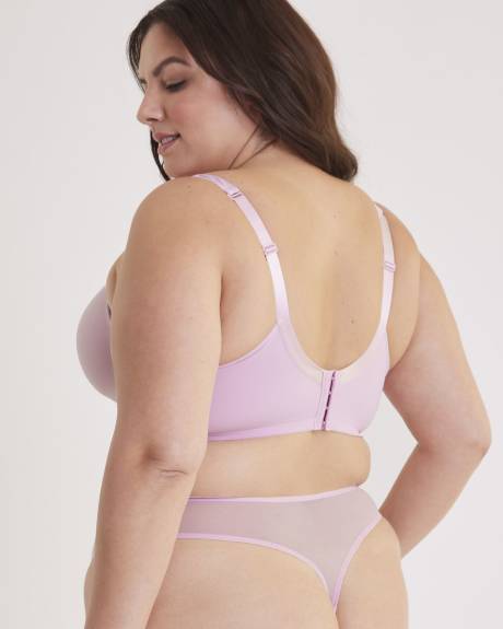 Culotte tanga en mesh, microfibre et dentelle - Déesse Collection