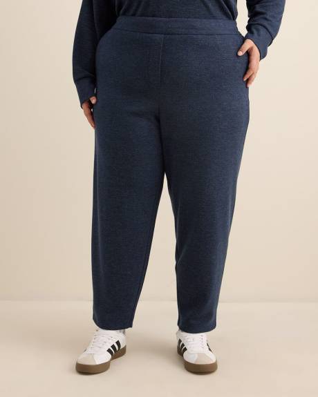 Pull-On Barrel-Leg Knit Pant