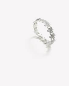 Stretch Flower Shape Bracelet with Paper Glitter