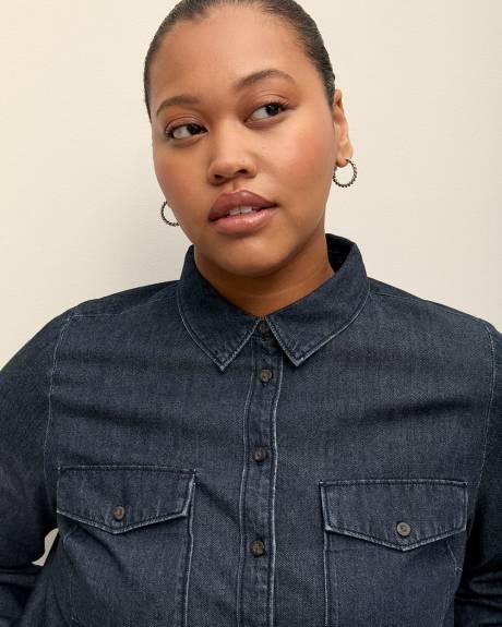 Denim Buttoned Down Utility Shirt