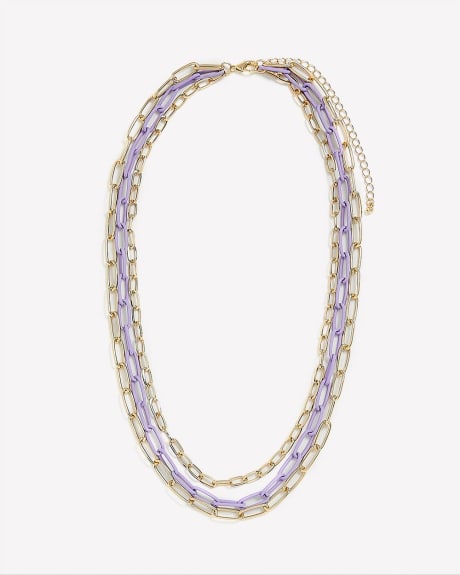 Three-Layer Paper Clip Chain Necklace - Addition Elle
