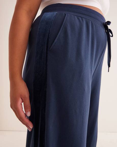 Velvet and French Terry Wide-Leg Pant - Active Zone