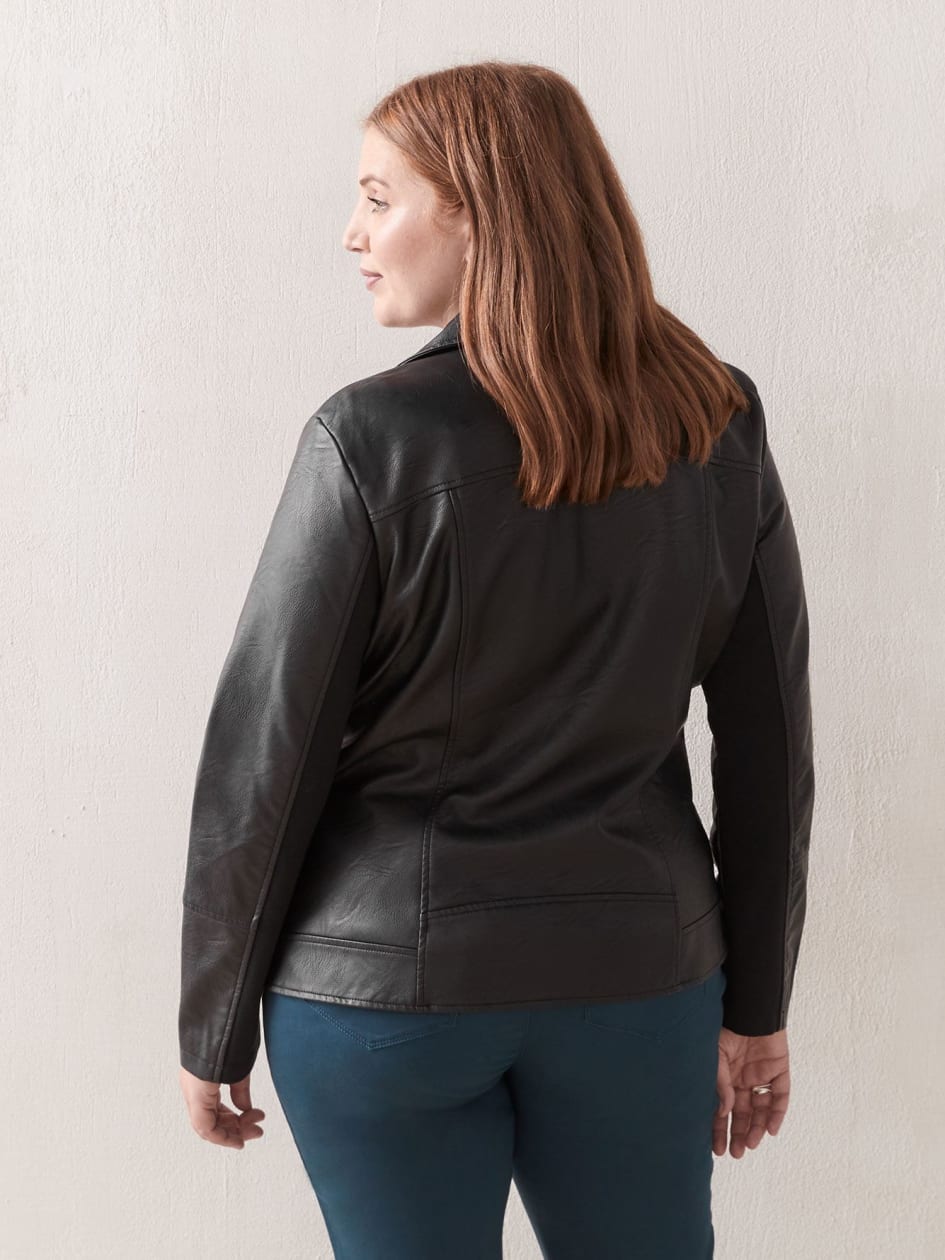 Short Faux-Leather Biker Jacket - In Every Story