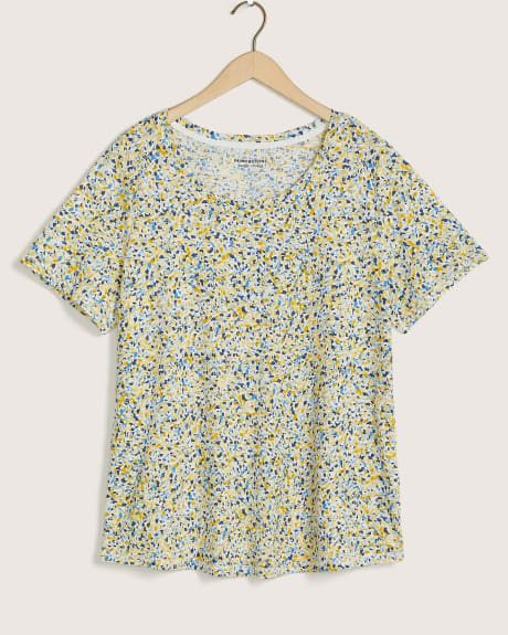 Printed Crew-Neck Curvy Tee - In Every Story