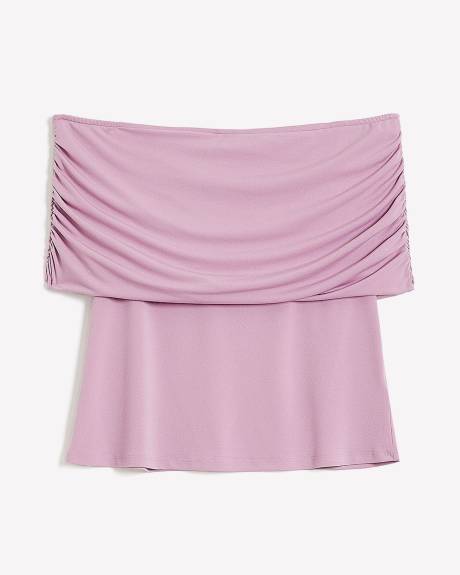 Off-Shoulder Top with Shirring - Addition Elle