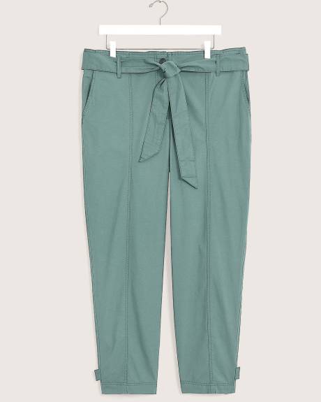 Cropped Straight-Leg Pant with Sash