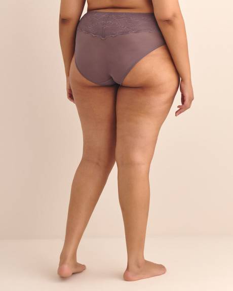 High-Cut Microfibre Brief with Lace - Déesse Collection