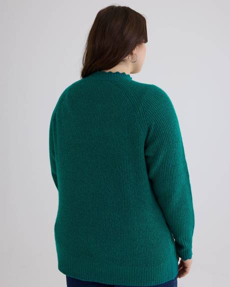 Pointelle Sweater with Scallop Edges