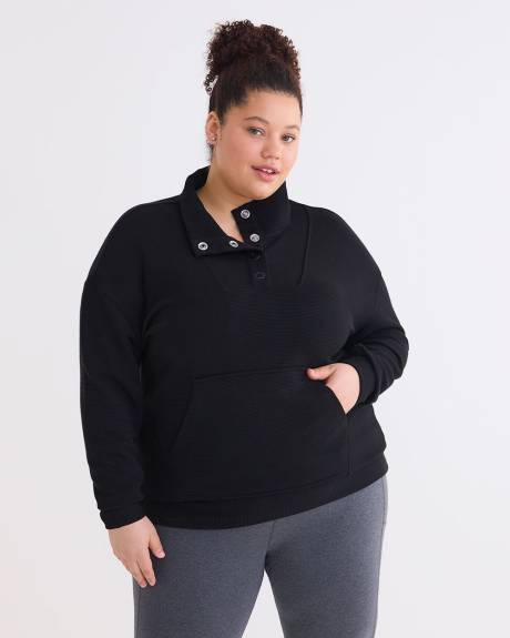 Sweatshirt côtelé à col cheminée - Active Zone