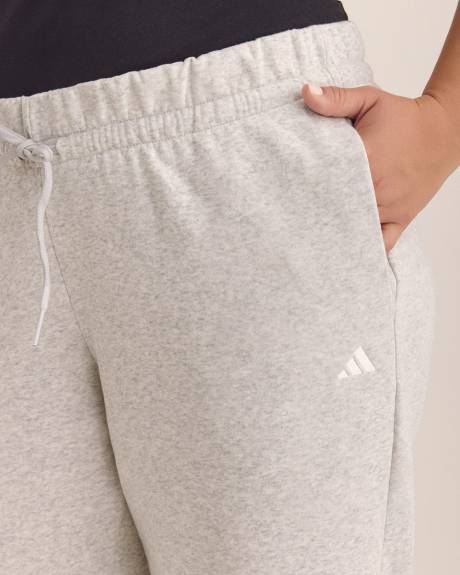 Heather Grey Feel Cozy Open-Hem Pants with Small Logo - adidas