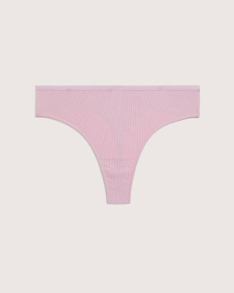 Culotte tanga côtelée, rose - ti VOGLIO