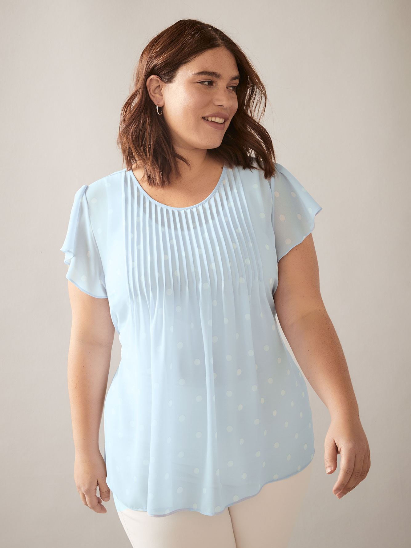 ShortSleeve Chiffon Blouse In Every Story Penningtons