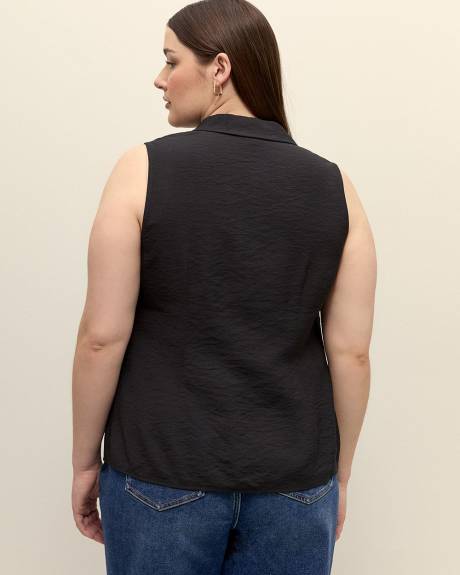 Black Sleeveless Blouse with Ties - Addition Elle