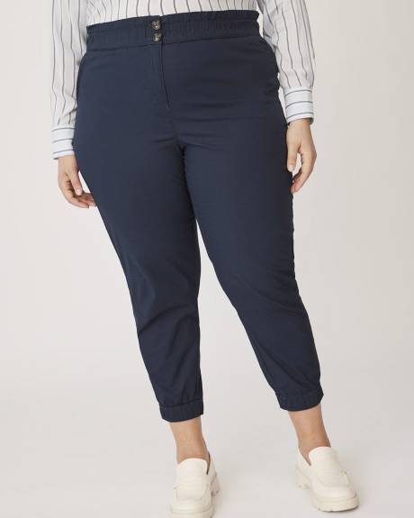 Pantalon à taille élastique en coton