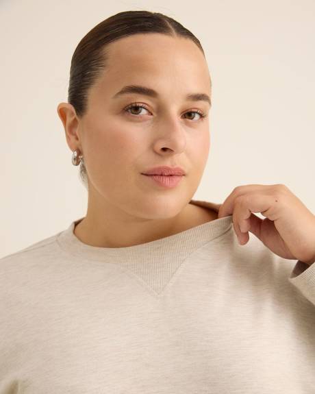 Haut tunique en tricot français avec détails côtelés - Active Zone