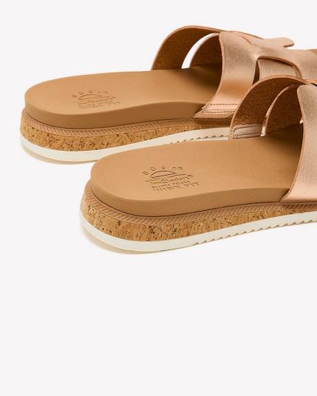 Wide Width, Flat Double-H Strap Sandal - Skechers