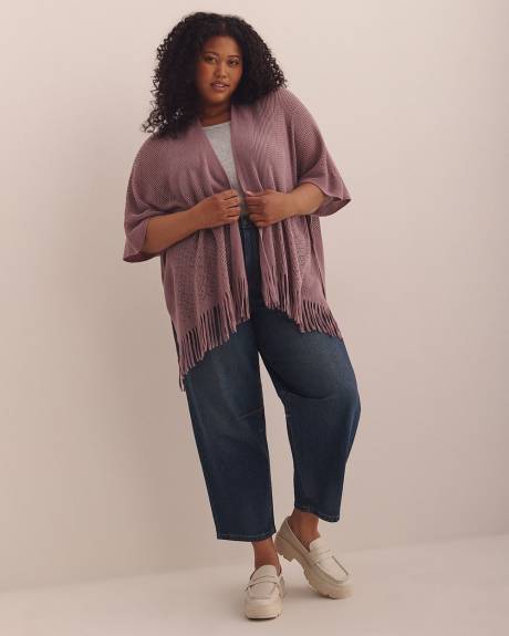 Knitted Pointelle Stitched Cape