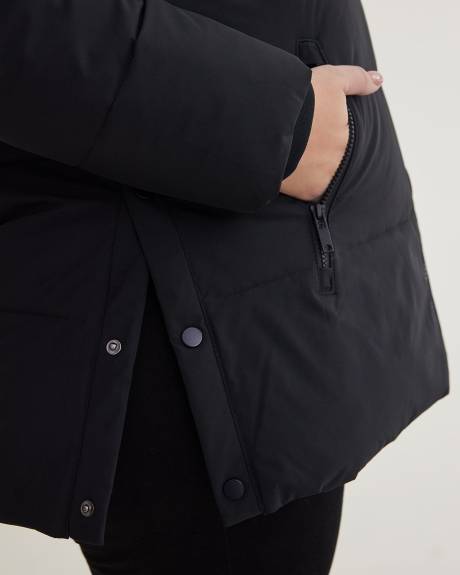 Stretch Puffer Jacket with Removable Hood