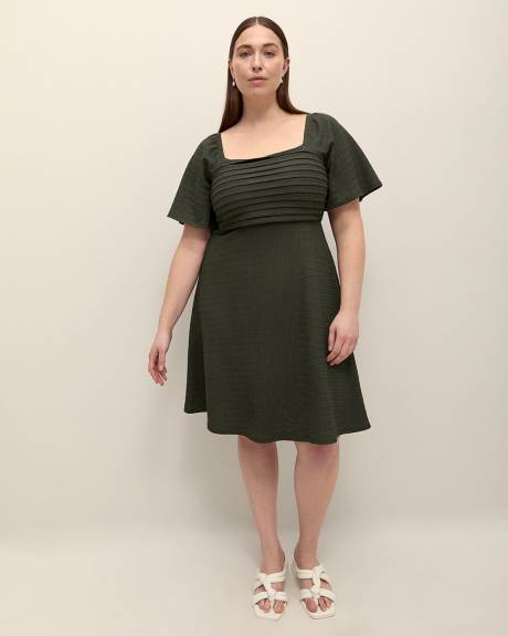 Knit Dress with Front Pleating - Addition Elle