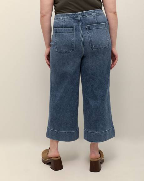 High-Waisted Ultra Wide-Leg Cropped Sailor Jeans - Addition Elle