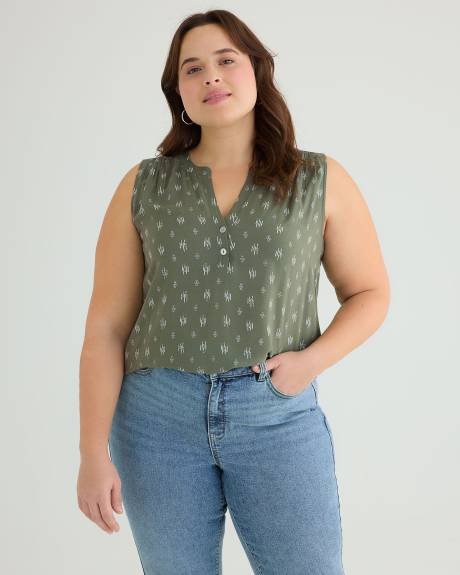 Sleeveless Challis Tunic