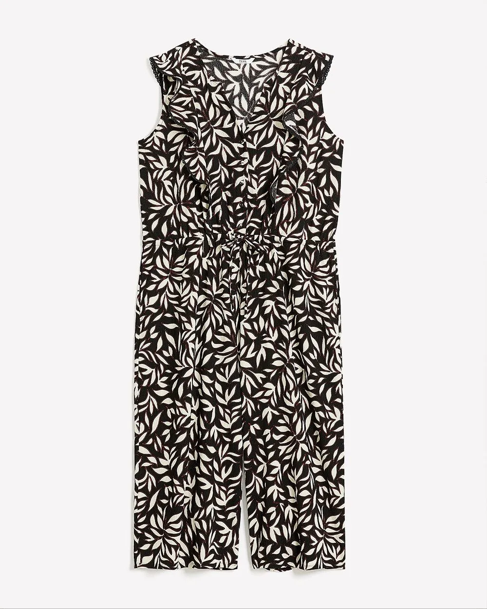 Knit Cropped Leg Jumpsuit with Flutter Sleeves Penningtons