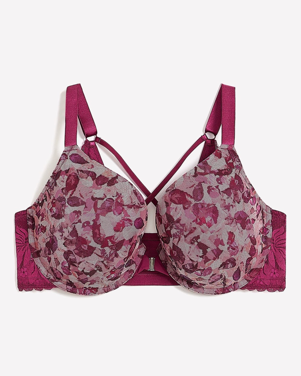 Underwired bra in raspberry Flower Elegance