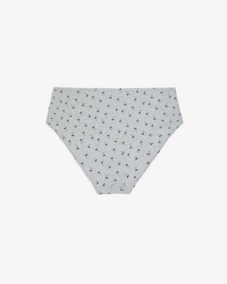 Culotte échancrée en coton chiné gris à motif de boucles - ti Voglio