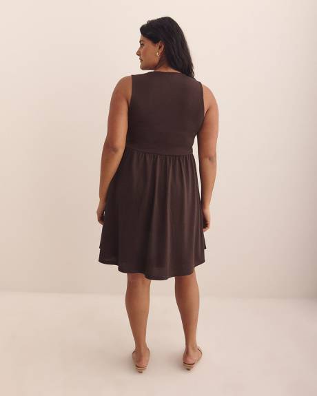 Robe trapèze sans manches à col rond - Addition Elle