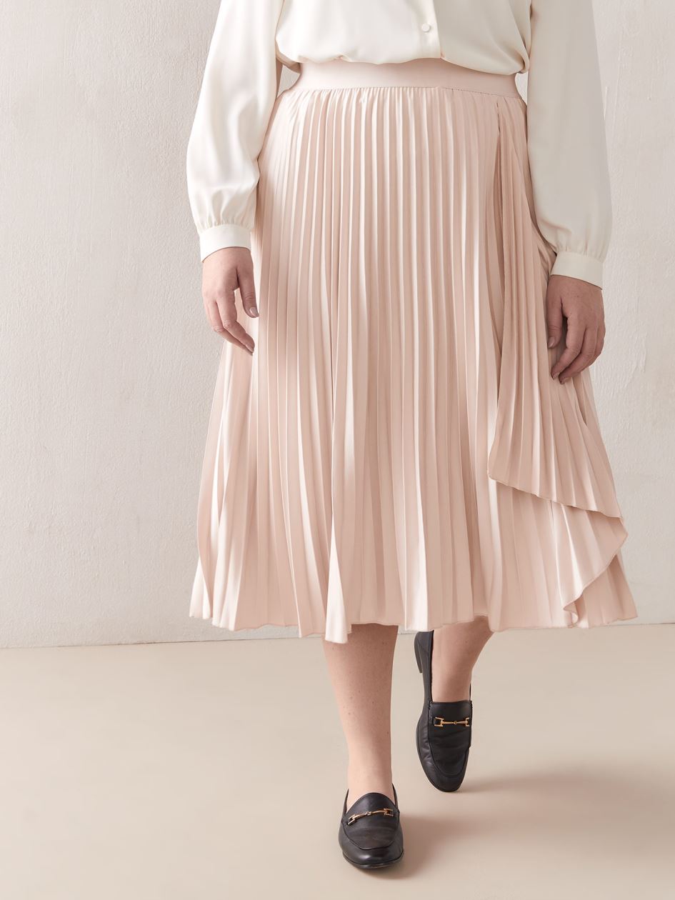 Pleated Skirt with Ruffle Detail - Addition Elle