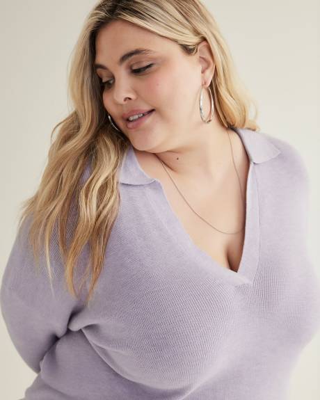 Long-Sleeve Polo Sweater