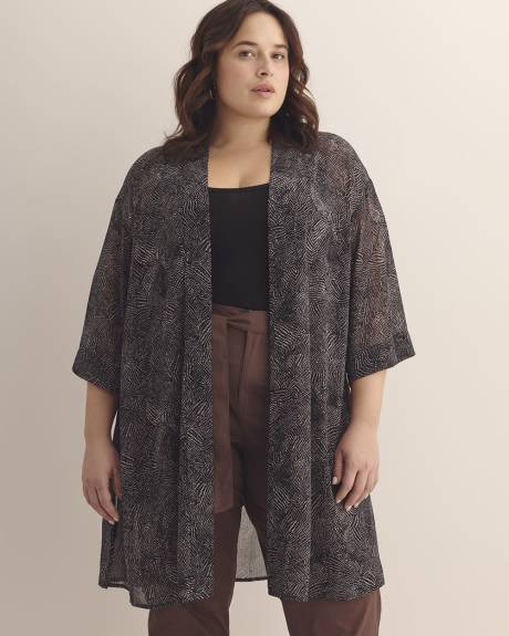 Printed Dropped-Shoulder Tunic Overpiece