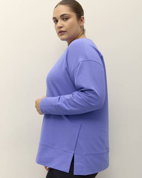 French Terry Crewneck Tunic Top - Active Zone