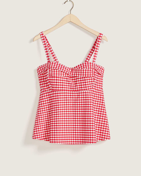 Gingham Tankini Top With Twist Front Detail - In Every Story