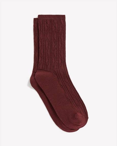 Maroon Textured Socks