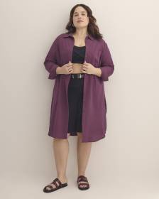 Cotton Buttoned Down Tunic Shirt