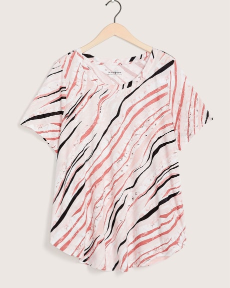 Printed Short-Sleeve T-Shirt with Round Neckline - Active Zone