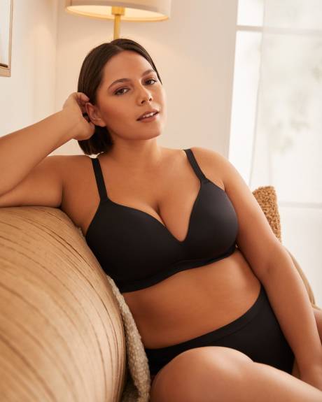 Wireless Plunge Bra With Mesh At Back - Déesse Collection